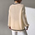 thumbnail image 4 of AherBiu Chandails à Col en V pour Femmes Manches Longues Patchwork Rayé Chandail Ample Léger Mode Automne 2024 Blouses, 4 of 6