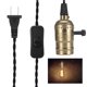 thumbnail image 5 of Base de luz con Interruptor de Cabeza de línea, E27 E26 Lámpara de Tornillo Base de Soporte de Bombilla Ara?a Cable Cable Enchufe de Estados Unidos 110 V (sin Fuente de luz)(Bronce) de bombilla, 5 of 7