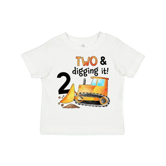 Inktastic Two and Digging It Bulldozer 2nd Birthday Boys or Girls Toddler T-Shirt