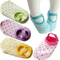 thumbnail image 4 of 6 Pairs Baby Toddler Girls Grip Socks Anti Slip w/Strap Socks Girl 0-7 Years Old Gift Set Age 1-3 Socks With Grippers, 4 of 7