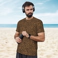 thumbnail image 4 of Wukai Leopard Print Men's Short-Sleeved Mesh T-Shirt,Quick-Dry Short Sleeve Workout T-Shirt-X-Small, 4 of 8