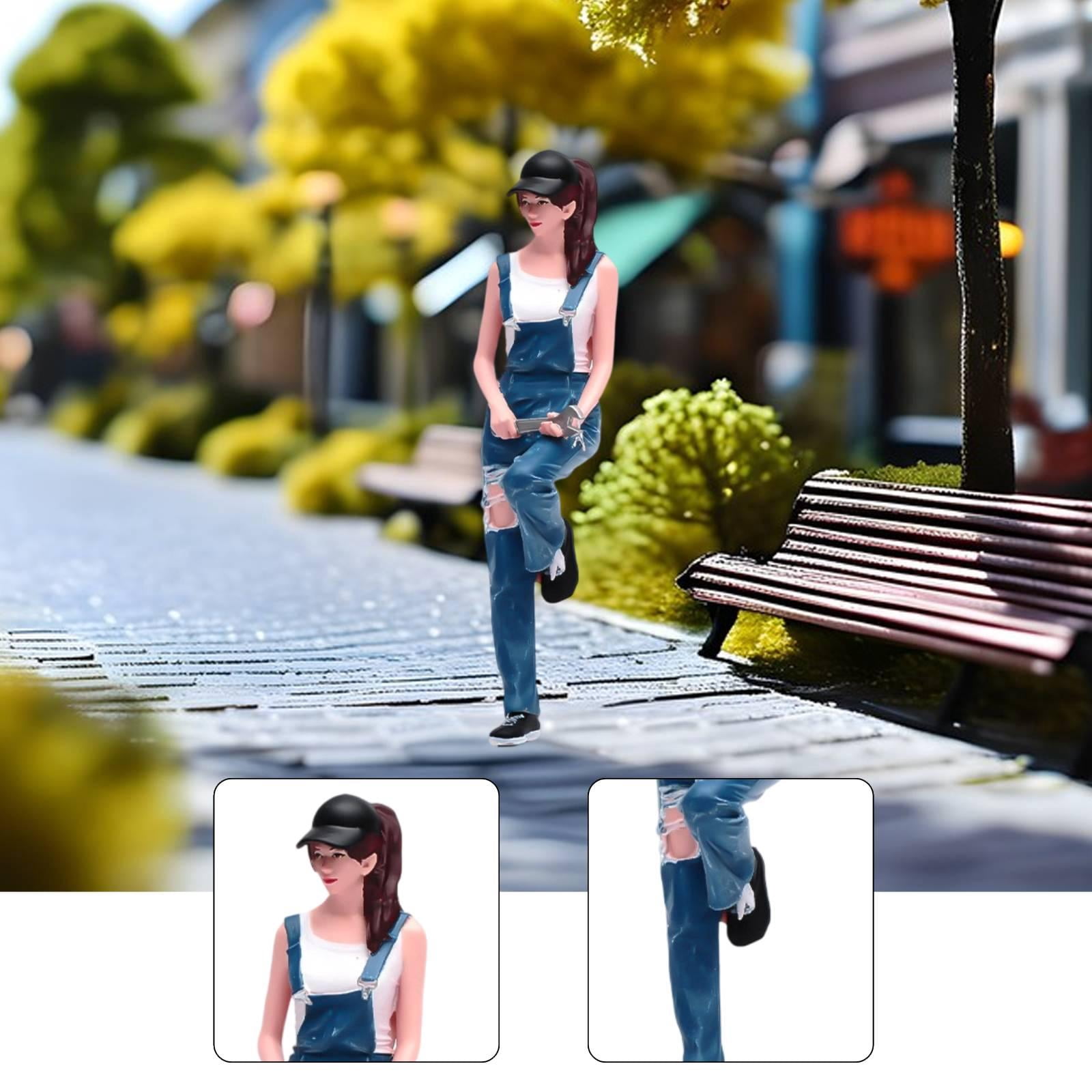 LeeQinersw 1/18 Female Auto Mechanic Model Dioramas for Micro Landscape Miniature Scene