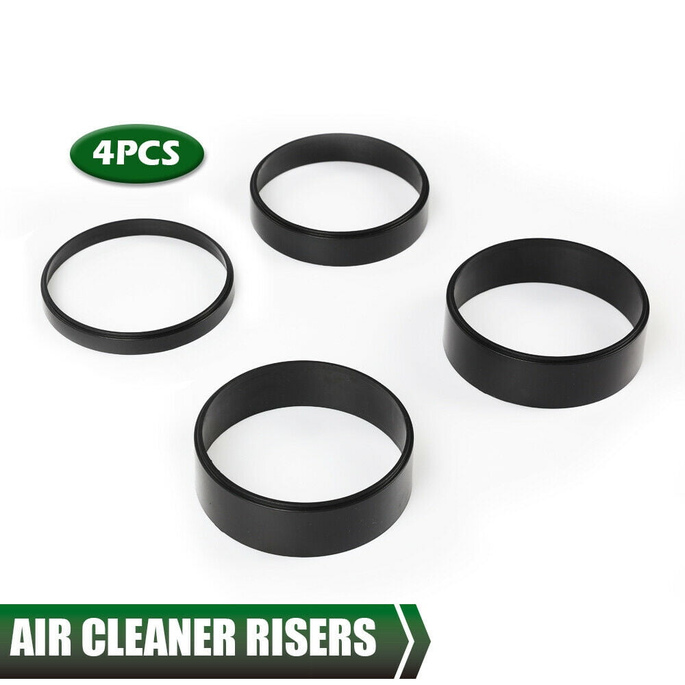 G-PLUS Air Cleaner Spacer Kit - 1/2" To 2" Plastic Risers For Edelbrock Holley Carburetors | 4 Piece Black Set