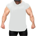 thumbnail image 2 of LADIGASU Men's Vintage Solid Color Casual Fitness Sport Permeability Round Neck Tank, 2 of 8