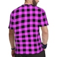 thumbnail image 2 of Rocae Purple Black Buffalo Plaid for Men's Mesh Quick-Dry Short Sleeve Workout T-Shirt,Mens Crew Neck Tee Lightweight Soft Classic T Shirts X-Small, 2 of 9