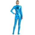 thumbnail image 3 of Sxiwei Women's One-Piece Gymnastics Leotard Spandex Zentai Unitard Body Suit Dancewear Jumpsuit Sky Blue 3XL, 3 of 6