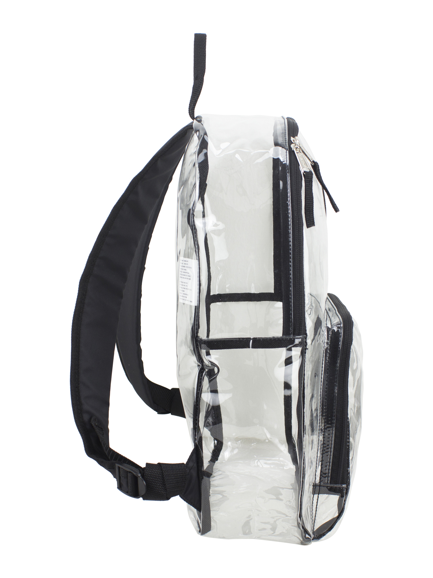 Eastsport Unisex Multi-Purpose Clear Backpack with Front Pocket, Adjustable Straps and Lash Tab Clear - image 4 of 6
