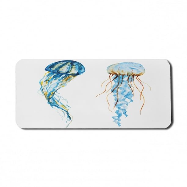 Jellyfish Computer Mouse Pad, Jellyfish Exotic Sea Ocean Creature Aquatic Animals Watercolor Raster Graphic, Rectangle Non-Slip Rubber Mousepad X-Large, 35 Jellyfish Computer Mouse Pad, Jellyfish Exotic Sea Ocean Creature Aquatic Animals Watercolor Raster Graphic, Rectangle Non-Slip Rubber Mousepad X-Large, 35