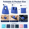 thumbnail image 5 of Foldable Reusable Shopping Tote Bags, Heavy-Duty, Washable, Fits in Pocket, Lightweight, 6 Pcs, 5 of 6