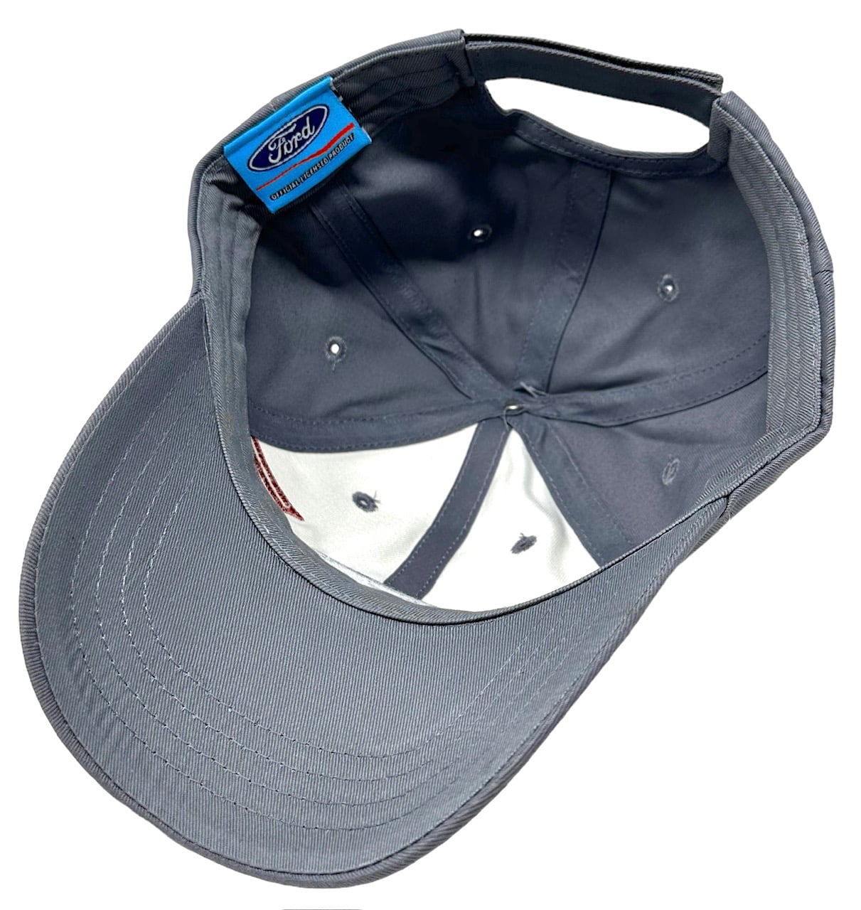 Ford Men's Officially Licensed Retro Embroidered Logo Adjustable Hat Cap in Grey