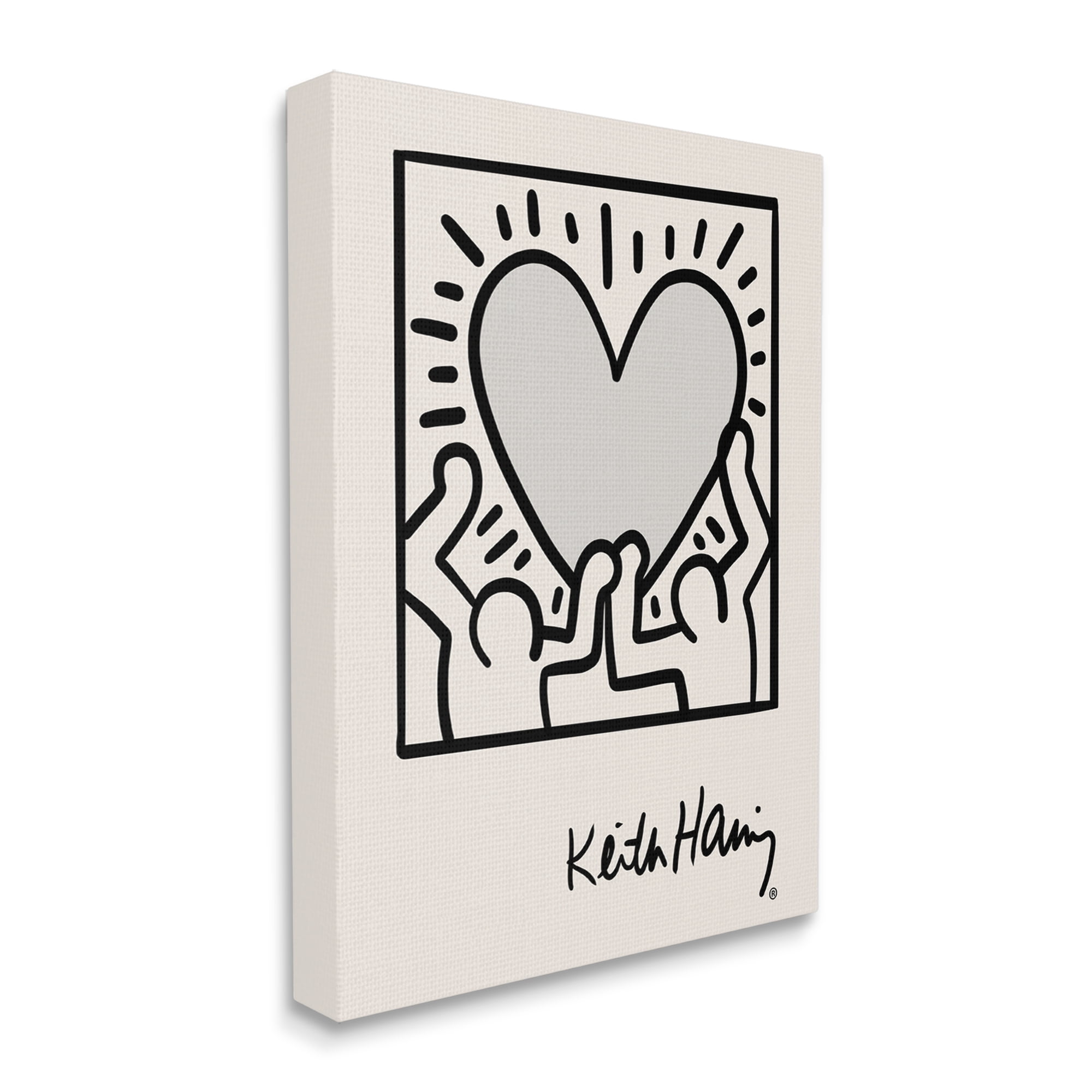 Stupell Industries Contemporary People Outline Heart Symbol Keith Haring Canvas Wall Art, 36 x 48, Design by Ros Ruseva