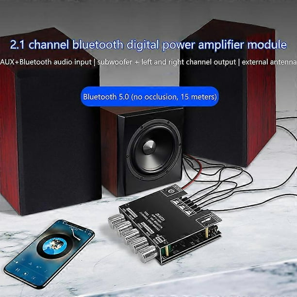 1st ZK-MT21 2x50W+100W 2.1 Channel Bluetooth 5.0 Subwoofer Digi Black 1pc, Audio Amplifier