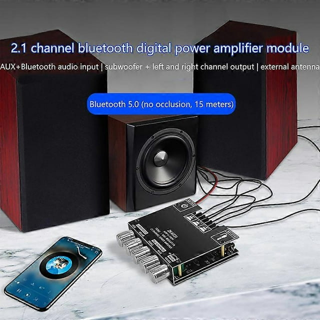 1st ZK-MT21 2x50W+100W 2.1 Channel Bluetooth 5.0 Subwoofer Digi Black 1pc, Audio Amplifier