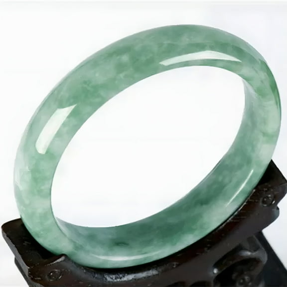 DESIGNICE Fine Jewelry Natural Green Jadeite Jade Gemstone Bangle Bracelet 56-64mm-64mm