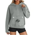 thumbnail image 4 of Yteetum Hoodies for Women Oversized Drawstring Front Carry Pet Pouch Pullover Hooded Sweatshirts Womens Pet Graphic Print Loose Pet Big Pockets Long Sleeve Hooded Sweatshirt Fall Clothes Clothes, 4 of 7