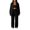 Black, variant on dGslk Women's Casual Fashion Solid Color Button Cardigan Lapel Two-Piece Suit Light Purple S