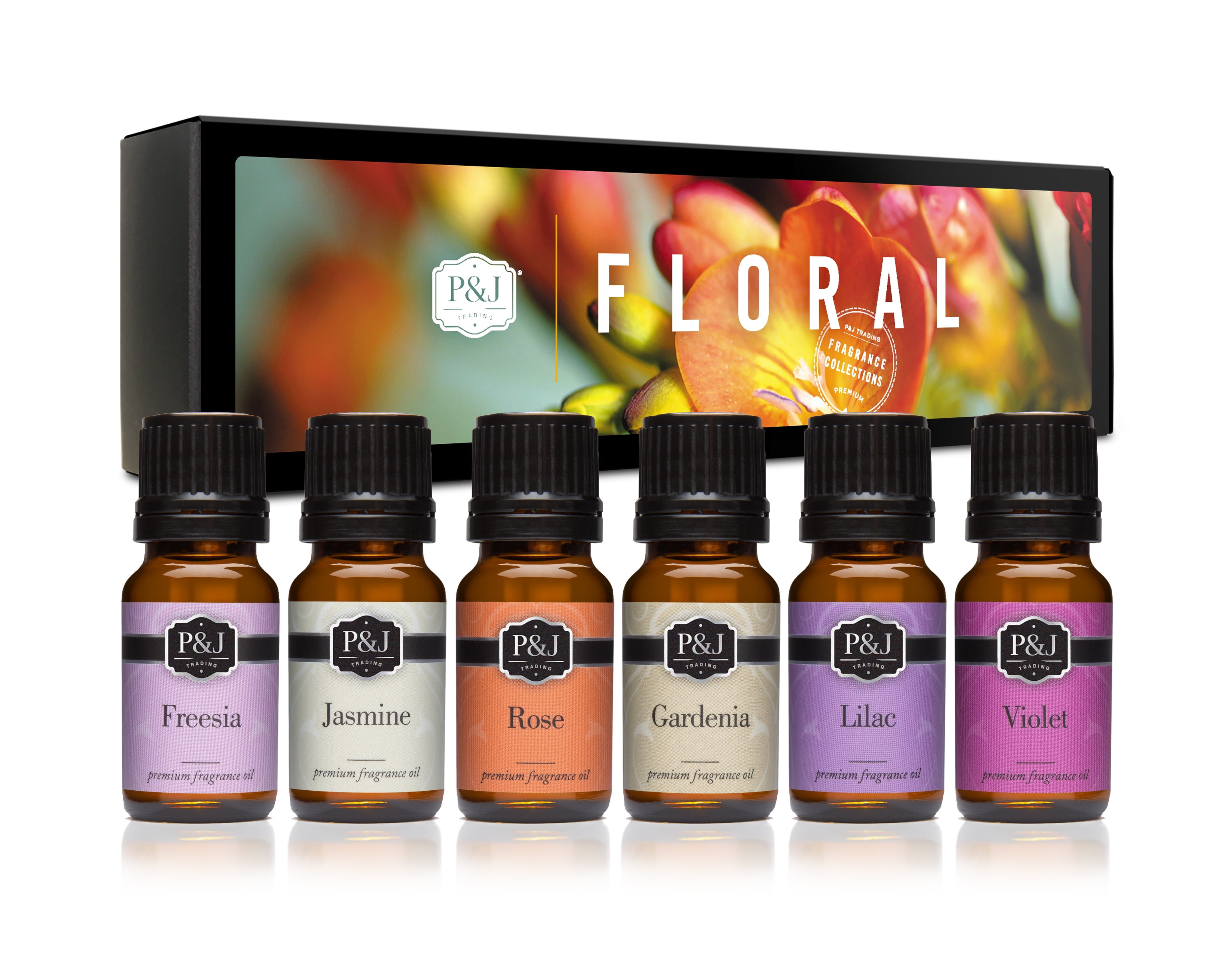 Floral Set of 6 Fragrance Oils - Premium Grade Scented Oil - Violet, Jasmine, Rose, Lilac, Freesia, Gardenia - 10ml…
