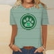 thumbnail image 4 of Camisetas Casuales de Mujer Nueva Moda Impresa Cuello Tripulado Manga Corta, Top Ligero para Diario Y Fiesta, 4 of 4