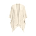 thumbnail image 3 of ZGRBOU Knit Shawl Wrap for Women Elegant Fringe Knitted Poncho Hollow Out Long Cardigan Cape Beach Vacasion Outfits, 3 of 5