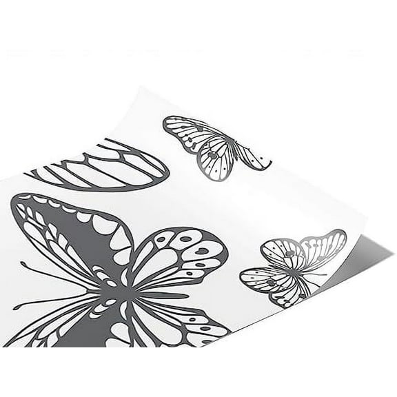 Rwraps Butterfly Stunning Silhouettes Matte Vinyl Film Wrap 59in x 19ft Vinyl Vehicle Car Film Sheet