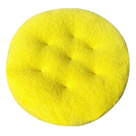 Loetky Round Plush Seat Cushion, Fleece Winter Warm Chair Pad & Floor Pillow, Non-Slip Bottom for Dining Chair or Stool (Yellow)