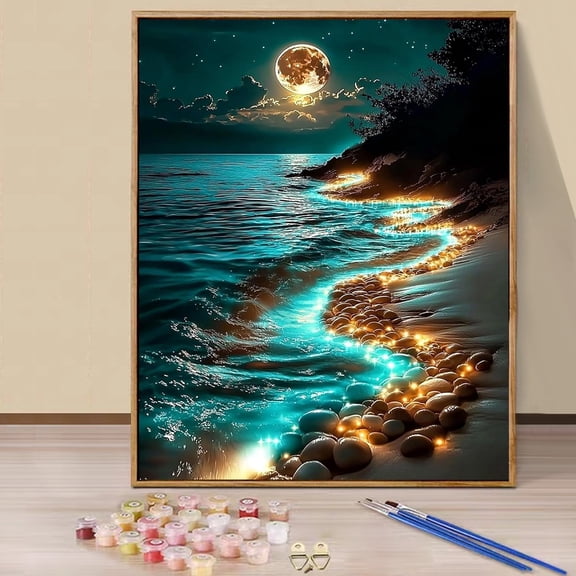 JYLMOOD Paint by Numbers for Adults Kits, DIY Easy Painting by Numbers for Gift Home Wall Decoration 16x20in without Frame