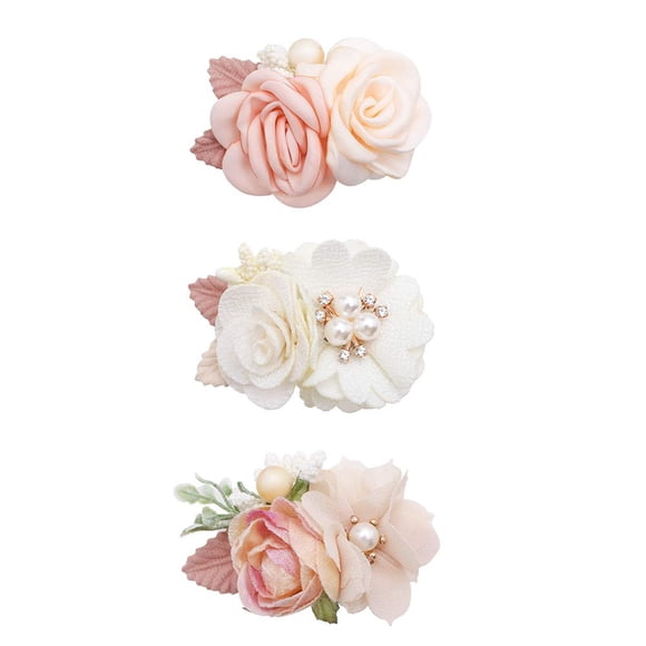 Hair Clip BFNAAGirl Flower Low Set para bebés y niñas, 3 unidades