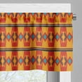 thumbnail image 3 of Ambesonne Aztec Valance Pack of 2, Warm Tones Geometrical Art, 54"X12", Vermilion Marigold Blue, 3 of 5