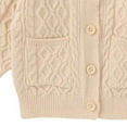 thumbnail image 4 of LIJCC Baby Girls Solid Color Cable Knit Toddler Cardigan Long Sleeve Crewneck Chunky Crochet Cardigans with Pockets Fall Winter Open Front Knit Sweaters, 4 of 5