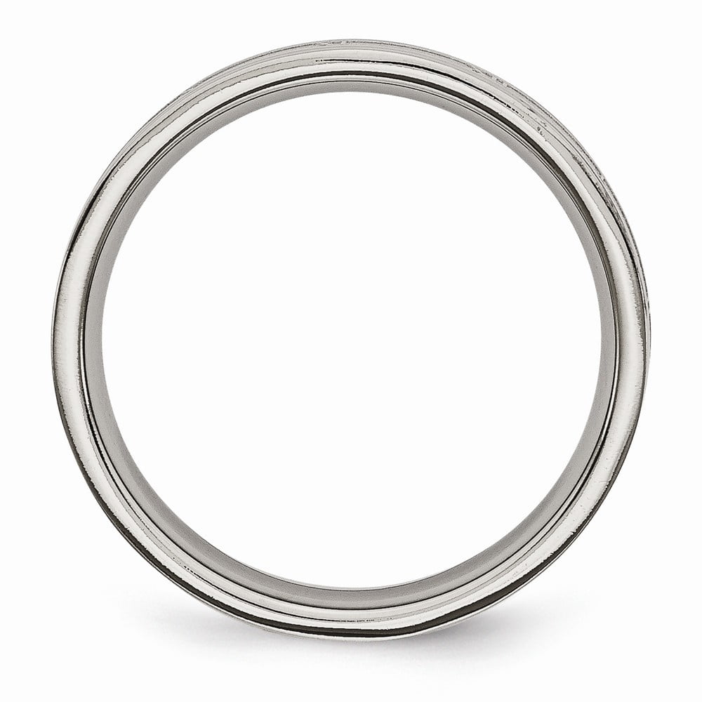 Titanium 4mm Brushed and Polished Roman Numerals Band