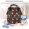 thumbnail image 2 of Ratiio Red Rose Skull Mummy Backpack - Waterproof Twill Canvas, Large Capacity Diaper Bag with Multiple Pockets and Adjustable Straps, 2 of 5