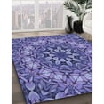 thumbnail image 3 of Ahgly Company Machine Washable Indoor Round Transitional Deep Periwinkle Purple Area Rugs, 3' Round, 3 of 7