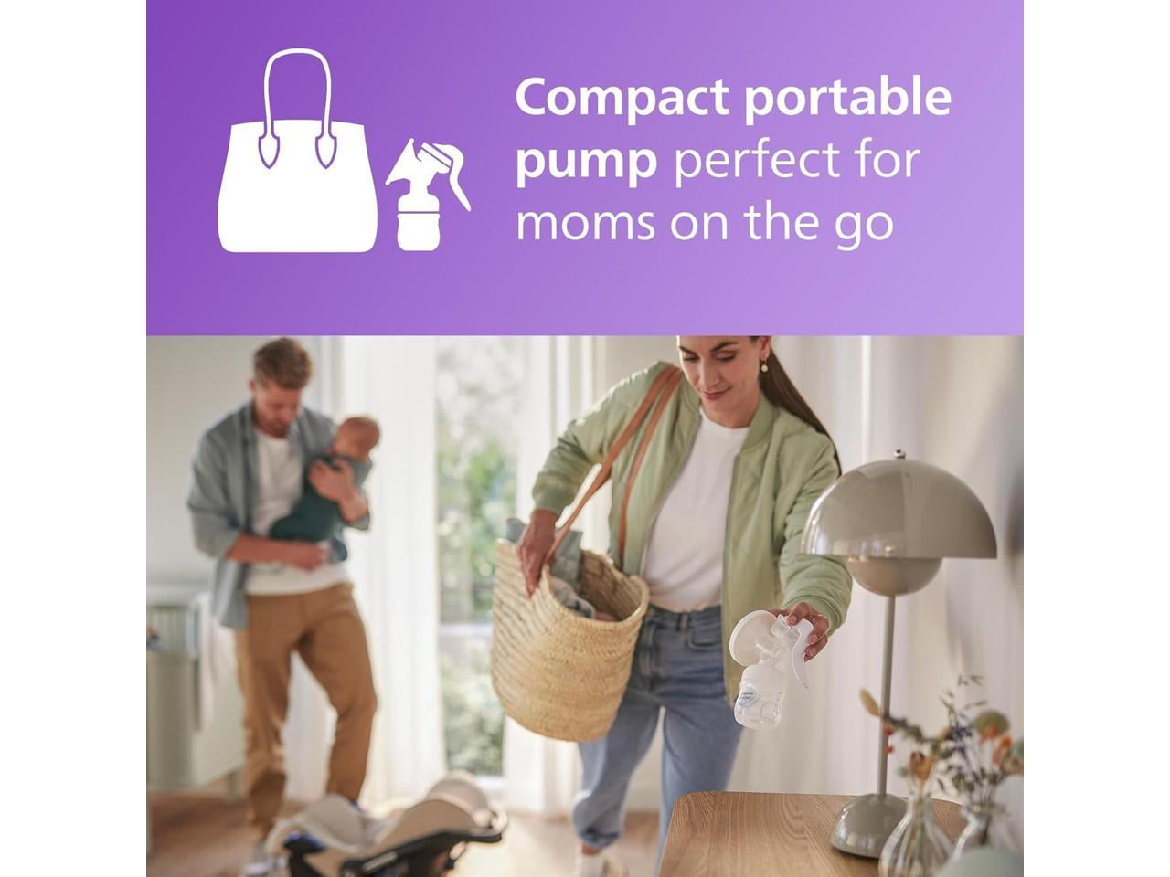 Philips Avent Manual Breast Pump - Easy Pumping with Natural Motion Technology - Transparent, SCF430/03