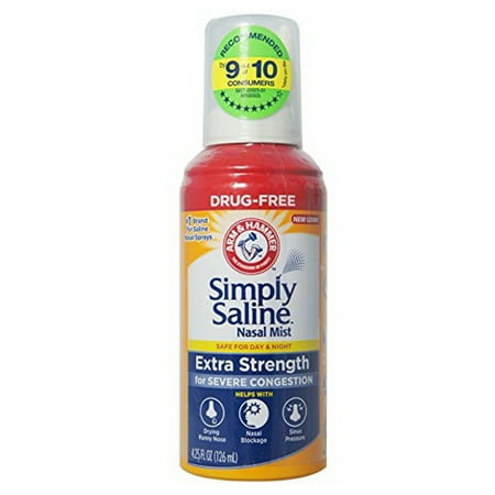 Simply Saline Nasal Mist Extra Strength Severe Congestion, Drug-Free, 4.25 Oz, 3 Pack