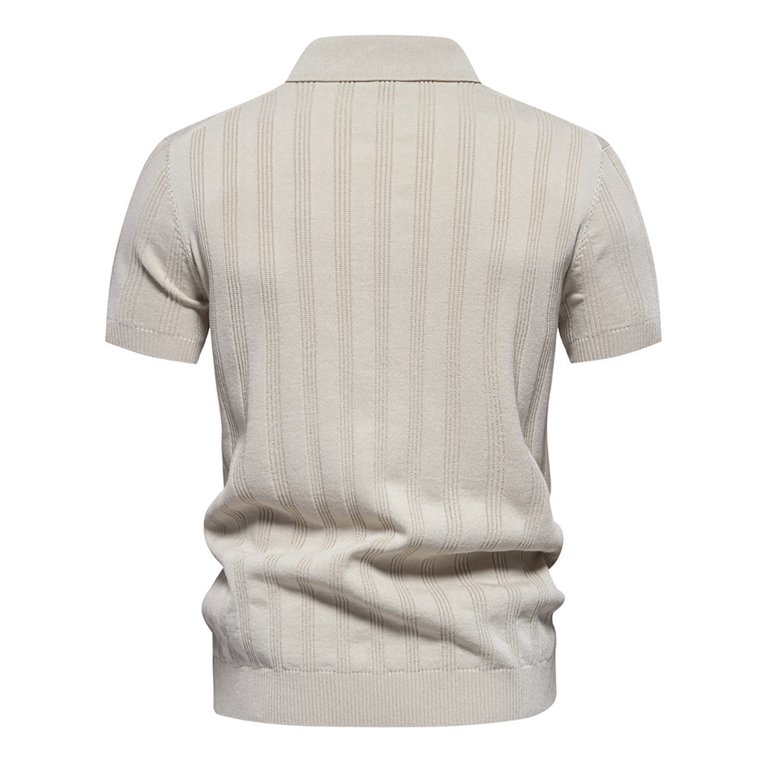 【CO】 BROWN-BEIGE CASHMERE rib-knit polo Tricot x Sabah Cashmere Polo - Marron