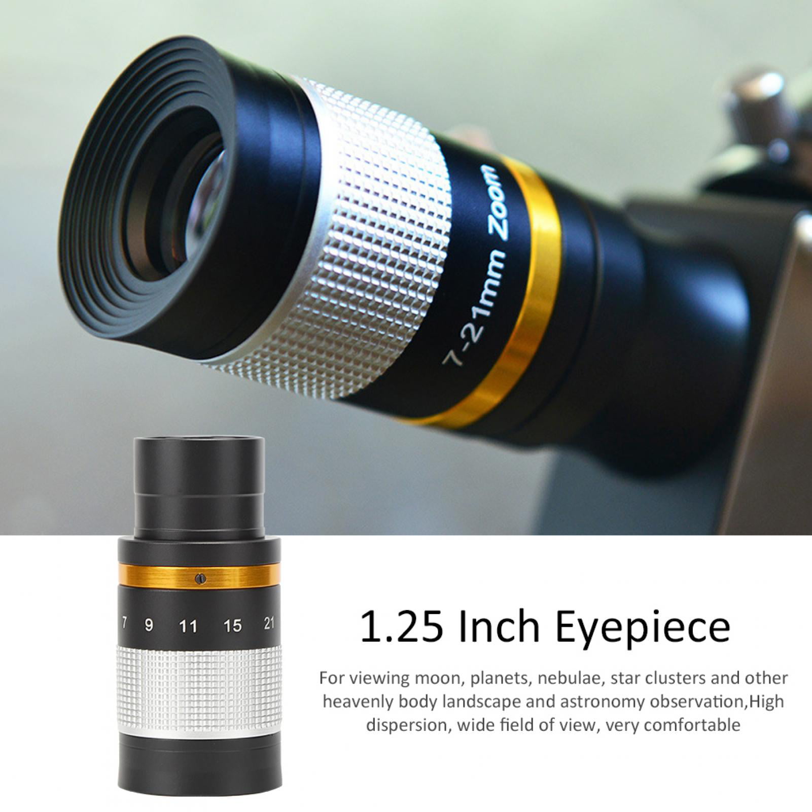 Black Filter Eyepiece PL32mm Lens 1.25inch for Reflector Refractor Telescope Moon Planet Deep Sky More Detail 