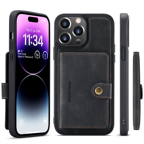 2 in 1 Detachable Cards Slot Phone Case for iPhone 16 Pro Max 16E 15 Plus 14 13 Mini 12 /12 Pro 11 15promax 14plus Magnetic Leather Cover