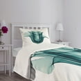 thumbnail image 3 of Ambesonne Rose Quilted Bedspread Set 2 Pcs, Flowers Nature, Twin Size, Teal White, 3 of 5