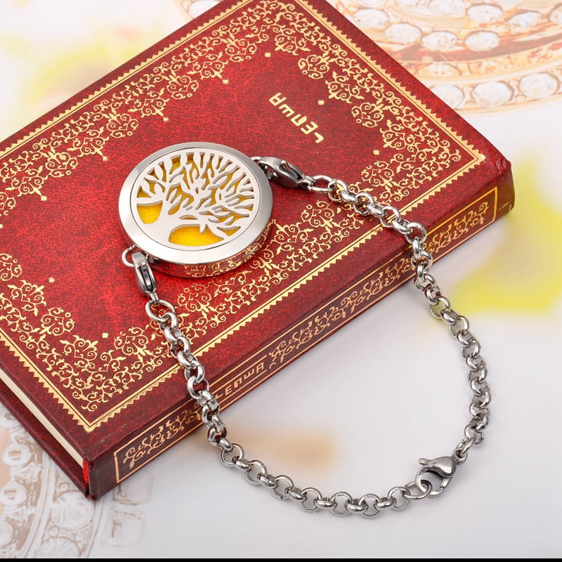 Tree of Life Aromatherapy Perfume Essential Oil Diffuser Bracelet Locket 8.7''