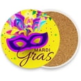 thumbnail image 2 of GZHJMY Mardi Gras Carnival Mask Feathers Drink Coasters 1PCS,Absorbent Coaster,Marble Style Ceramic Bar Coaster for Tabletop Protection,Suitable for Kinds of Cups, 2 of 6