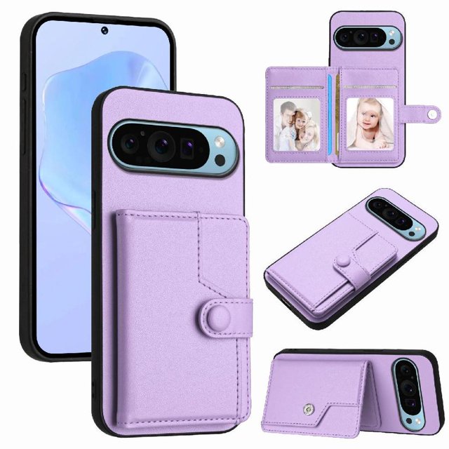 FOXDOCK Étui pour Google PIXEL 9 Pro Porte-Cartes avec Blocage RFID - Design Élégant à Fermeture à Bouton