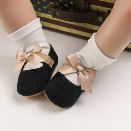 

Favoffer Baby Girls Mary Jane Shoes Flats Sparkly Bowknot Princess Dress Crib Non-Slip for Toddler First Walkers