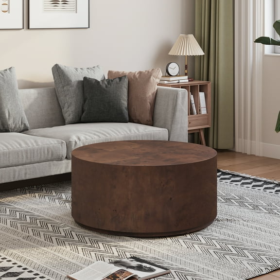 Uforic 16''H Burl Wood Coffee Table, Natural Coffee Side Table for Living Room & Office, Brown