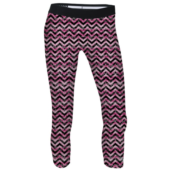 soffe juniors dri capri, digi chevron/pink, small