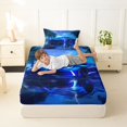 thumbnail image 4 of Manfei Sports Car Twin Sheets,Rainy Woods Bedding,Blue,3 Pieces,1 Fitted Sheet and 1 Pillowcase, 4 of 6