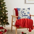 thumbnail image 4 of Btomtd 17.7x17.7 in Red White Snowflake Deer Christmas Pillow Cover Decorative Throw Pillowcase Cushion Cases for Home Sofa Couch Bed Car Xmas Decor, Blue-B, 4 of 6