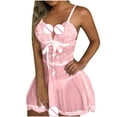 thumbnail image 2 of Lingerie for Women Lace Babydoll Sleepwear Mesh Lace Erotic Suspender Nightgown Fashion Plus Size Sleep Dress, 2 of 5