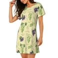 thumbnail image 2 of Vsdgher Motif Raisins Verts et Violets Chemise de Nuit à Manches Courtes Col Rond Mignonne Robe de Nuit Confortable, 2 of 6