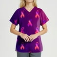 thumbnail image 4 of NAMTYQX Breast Cancer Tshirt Stretch Trendy Breast Cancer Awareness Shirts Dark Purple Size L, 4 of 5