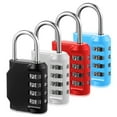 thumbnail image 4 of 4 Pieces Digital Combination Lock Resettable Outdoor Key Padlock with Shackle Luggage Case Safety Protection Gym Door Gate As shown, 4 of 9